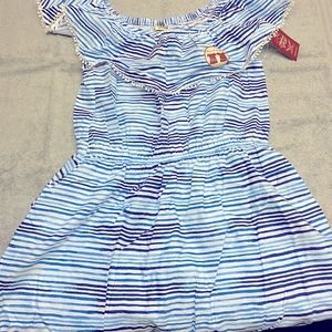 Medium NWT faded glory blue striped dress
